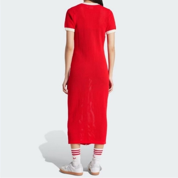 Adidas Originals Red Crochet Maxi Dress XL NWT - Picture 3 of 5